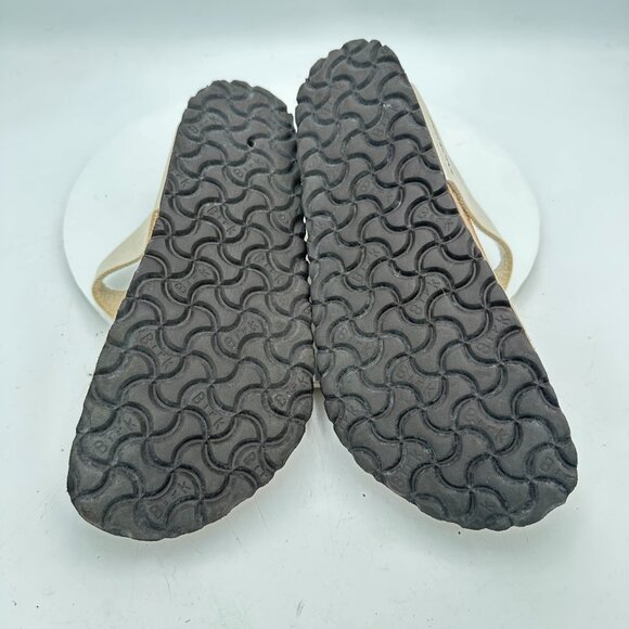Birkenstock Gizeh Women Size 9 White Birko Flor Leather Thong T Strap Sandal - Picture 8 of 10